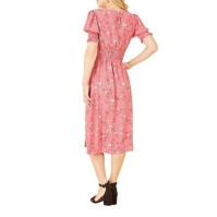 Rochie Mela London Mela London Pink Floral Ruched Waist Midi