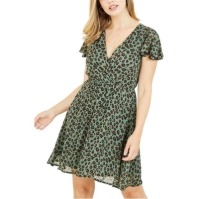 Rochie Mela London Mela London Green Animal Print Wrap Skater