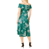 Rochie Mela London Mela London Green Floral Bardot Dipped Hem