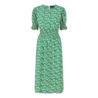 Rochie Mela London Mela London Green Floral Shirred Waist Midi