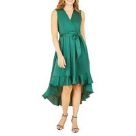 Rochie Mela London Mela London Green Satin Dipped Hem Midi