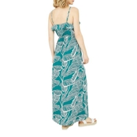 Rochie Mela London Mela London Green Tropical Print Maxi Frill