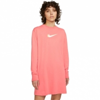 Rochie Sukienka damska Nike Nsw LS Prnt różowa DO2580 603