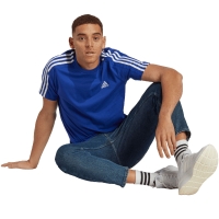 Men's adidas Essentials Single Jersey 3 -Stripes blue IC9338