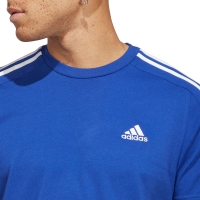 Men's adidas Essentials Single Jersey 3 -Stripes blue IC9338