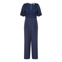 Yumi Yumi Navy Lace Bodice Jumpsuit