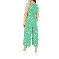 Mela London Mela London Green Floral And Dash Culotte Jumpsuit