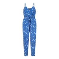 Mela London Mela London Blue Daisy Print Wrap Over Jumpsuit