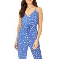 Mela London Mela London Blue Daisy Print Wrap Over Jumpsuit