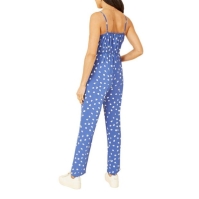 Mela London Mela London Blue Daisy Print Wrap Over Jumpsuit