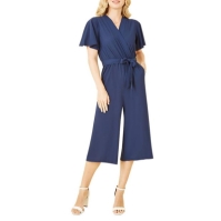 Mela London Mela London Navy Wrap Jumpsuit With Angel Sleeves