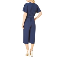 Mela London Mela London Navy Wrap Jumpsuit With Angel Sleeves