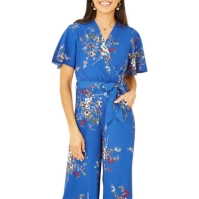 Mela London Mela London Burgundy Floral Print Jumpsuit