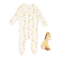 Hello World Unisex Giraffe Sleepsuit and Toy Set