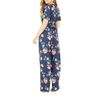 Yumi Yumi Navy Floral Angel Sleeve Jumpsuit