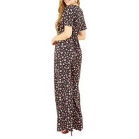 Yumi Yumi Black Floral Angel Sleeve Jumpsuit