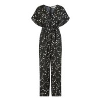 Yumi Yumi Black Pebble Print Satin Jumpsuit