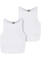 Organic Cropped Rib Top 2-Pack dama Urban Classics