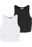 Organic Cropped Rib Top 2-Pack dama Urban Classics