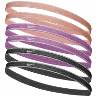 Nike Swoosh Sport metallic hairbands 6 pcs. peach, pink, gray N1002008646OS