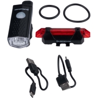 Set of lights bicycle Dunlop Led, USB charging, rear+front 473758