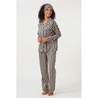 Pijama Linea Stripe Satin and Eye Mask Set