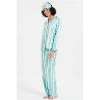 Pijama Linea Stripe Satin and Eye Mask Set