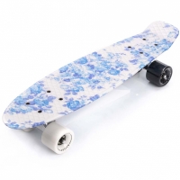 Skateboard Meteor Multicolor Flower white-blue 22608