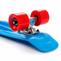 Skateboard METEOR neon blue / red / 23690