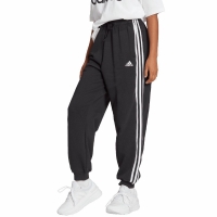 Spodnie damskie adidas Essentials 3-Stripes French Terry Loose-Fit czarne HA4375