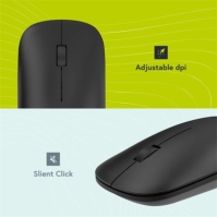 Styletech Silent Multi-Mode Bluetooth Wireless Mouse for PC & Mac - Black