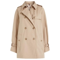 Tommy Hilfiger PEACHED COTTON SHORT TRENCH