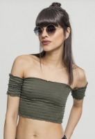 Cropped Cold Shoulder Smoke Top dama Urban Classics