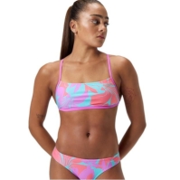 Speedo Allover Digital Cross Back Crop Top dama