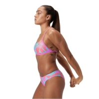 Speedo Allover Digital Cross Back Crop Top dama