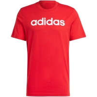 Camasa Men's T- adidas Essentials Single Jersey Linear Embroidered Logo Red IC9278