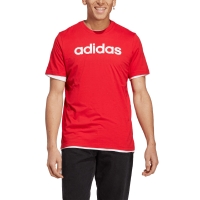 Camasa Men's T- adidas Essentials Single Jersey Linear Embroidered Logo Red IC9278