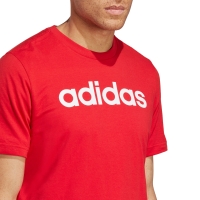 Camasa Men's T- adidas Essentials Single Jersey Linear Embroidered Logo Red IC9278