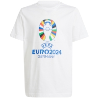 Tricou Adidas Euro24 pentru copii alb IT9306