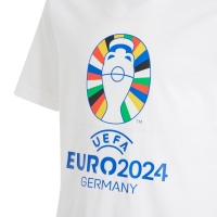 Tricou Adidas Euro24 pentru copii alb IT9306