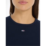 Blug Camasa Tommy Maneca Scurta Logo Ribbed T- Tommy Jeans