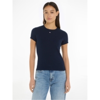 Blug Camasa Tommy Maneca Scurta Logo Ribbed T- Tommy Jeans