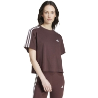 Camasa 's T- adidas Essentials 3-Stripes Single Jersey Crop Top brown IY4229 dama