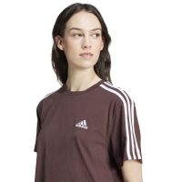 Camasa 's T- adidas Essentials 3-Stripes Single Jersey Crop Top brown IY4229 dama