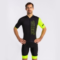 Crono Cycling Jersey Black Fluor Yellow Joma