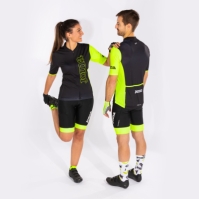 Crono Cycling Jersey Black Fluor Yellow Joma