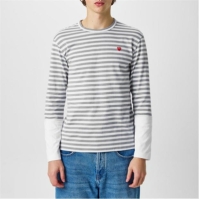 Camasa COMME DES GARCONS PLAY Striped Peeping Heart T-