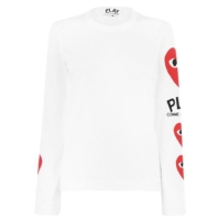 Camasa COMME DES GARCONS PLAY Heart Printed Long-Sleeved T-