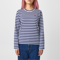 Camasa COMME DES GARCONS PLAY Logo Patch Striped T-