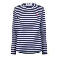 Camasa COMME DES GARCONS PLAY Logo Patch Striped T-